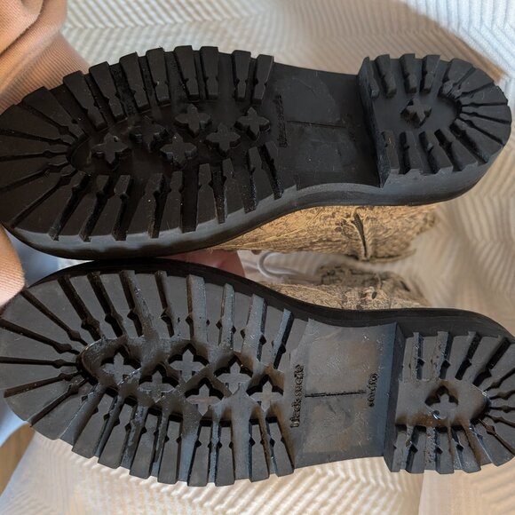 Black Suede X Caroline Stanbury Python Drea Lug Sole Combat Boots Womens 7 - 7.5 - Picture 10 of 12